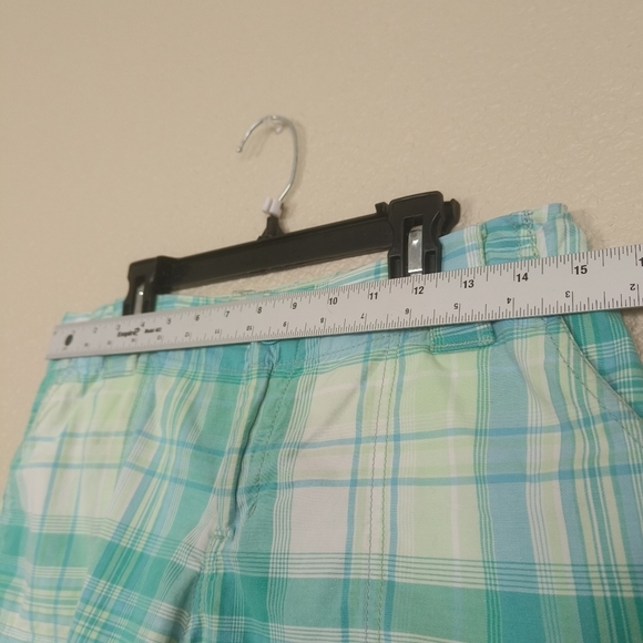 St John's Bay strech Plaid Shorts Navy Coral and Green Size 8p for Women Plain - Picture 3 of 8